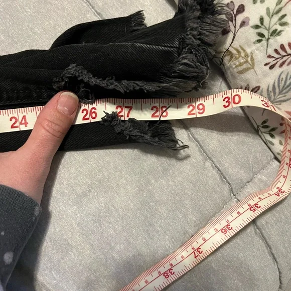 Free People We The Free Black Distressed Denim High Rise Jeans - Picture 6 of 8